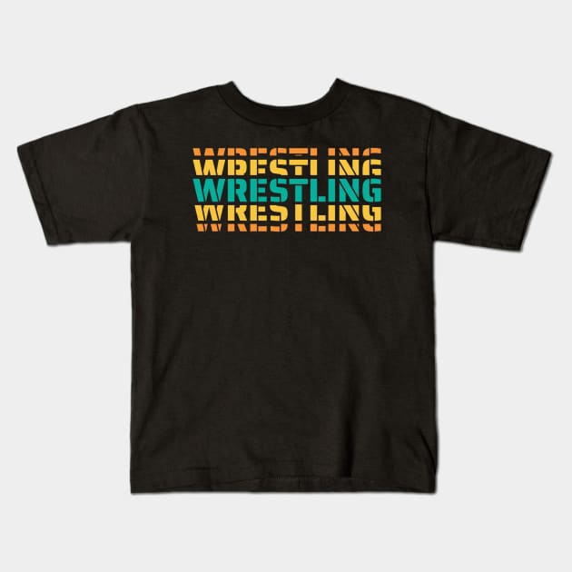 3d wrestling lettering -  wrestling quote Kids T-Shirt by MARCHY